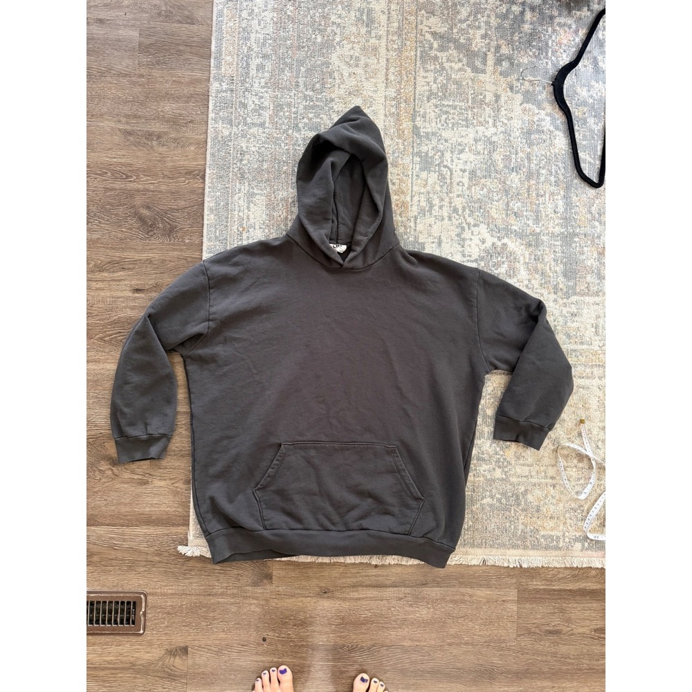 LNA Charcoal Black 100%‎ Cotton Made in California Oversized Hoodie Mens Medium